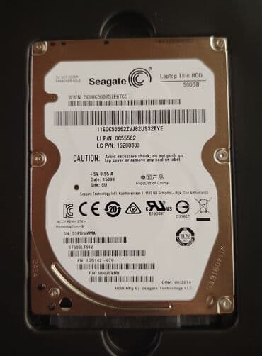 notebook alisi: Daxili SSD disk Seagate, 512 GB, 2.5", İşlənmiş — 1