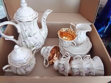 farfor fiqurları: Çay dəsti, rəng - Ağ, Farfor — 2