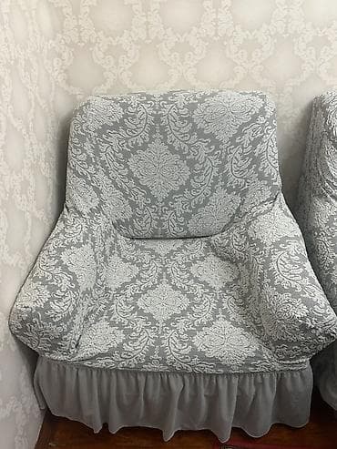 makiyaj stolu: Divan və kreslo dəsti üçün elastik üzlüklər - Model: Klassik naxışlı — 1