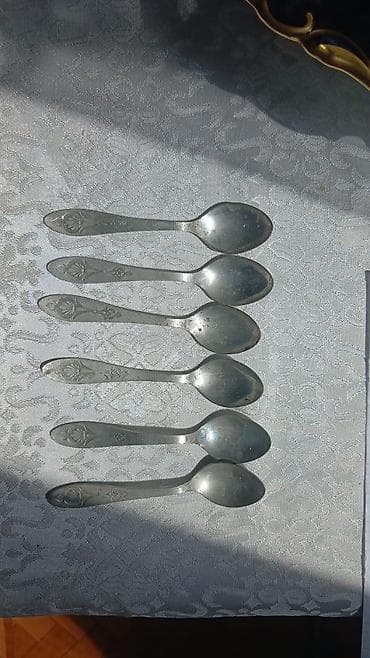 qaşıqlar: 6 ədəd metal çay qaşığı dəsti MELİXOR ÜNVAN 8Cİ MİKRORAYON - — 1