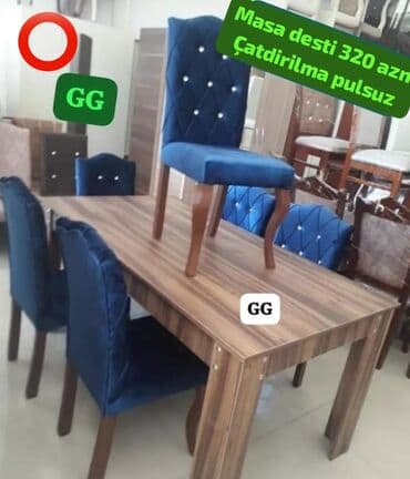 metbex stol stul: Qonaq otağı üçün, Yeni, 6 stul — 3