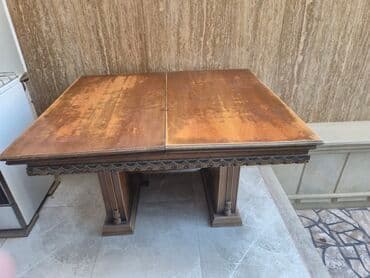 Qonaq masası, İşlənmiş, Açılan, Taxta, Dördbucaq masa