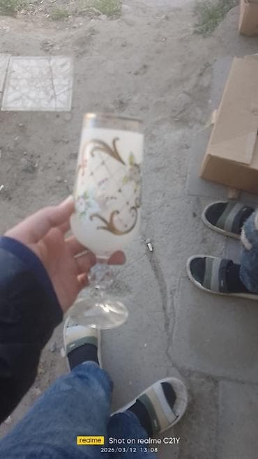 gozel qablar: Qədəhlər, rəng - Ağ, Şüşə, 1 əd — 2