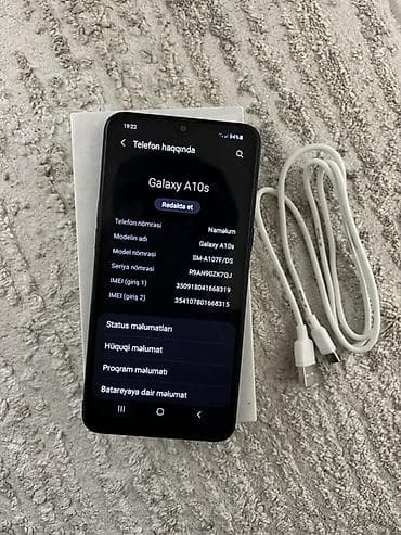 samsung telfonları: Samsung Galaxy A10s, 32 GB, rəng - Qara, Barmaq izi — 7