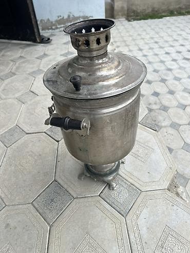 sma tunar: Klassik kömürlü/odunlu samovar - Material: metal gövdə, dekorativ — 3