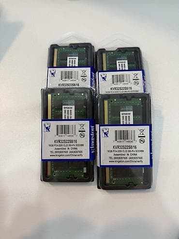 Operativ yaddaş (RAM) Kingston, 16 GB, 3200 Mhz, DDR4, Noutbuk üçün, Yeni