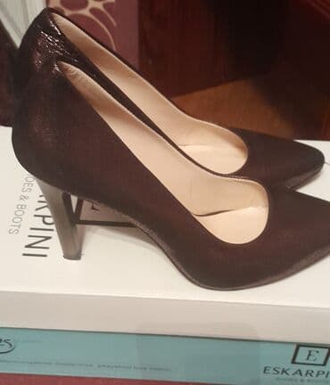 женские шлепанцы на каблуке: Туфли, Размер: 41, цвет - Золотой, Б/у — 1