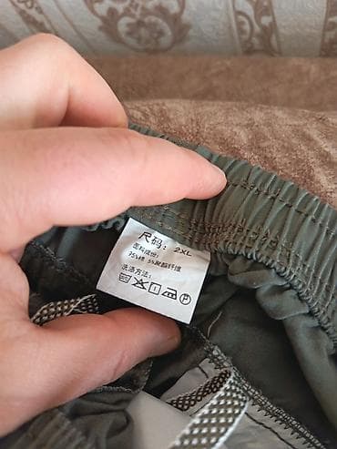 kisi geyimləri: Kişi şalvarı – rahat gündəlik model - Rəng: tünd zeytun/boz-yaşıl - — 3