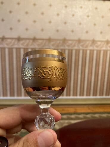 sovetin qablari: Rümkalar, rəng - Qızılı, Xrustal, 6 ədədli dəst, Çexiya — 3