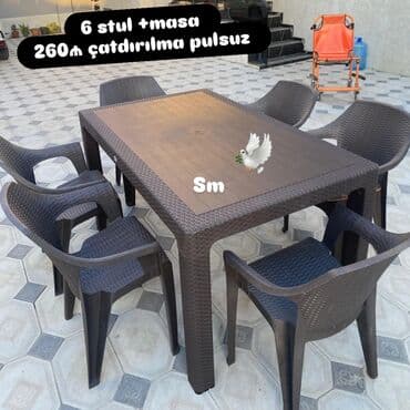Balkon üçün, Yeni, 6 stul
