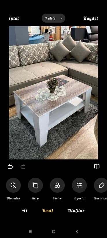 Jurnal masası, Yeni, Açılmayan, Dördbucaq masa