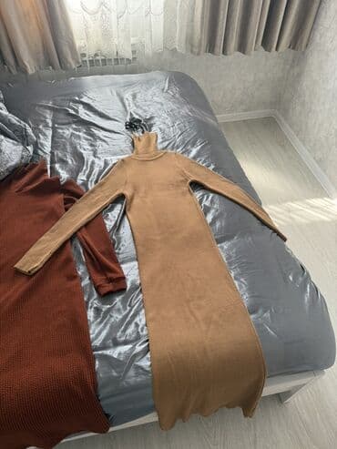 toxunma yun donlar: İsti trikotaj qadın paltarları – 2 ədəd - Model: uzun, bədənə oturan — 2