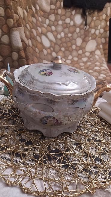 Супницы, 1 шт., цвет - Золотой, Фарфор