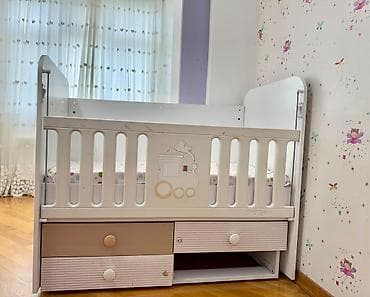 Mebel: Oğlan və qız üçün, Dördbucaq, Beşik, Dəstsiz, Matras ilə, Yellənmə mexanizmsiz — 2