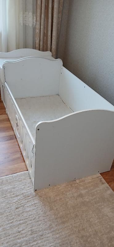 Мебель: Uşaq çarpayısı – 3 siyirməli komplekt - Model: Uşaq beşiyi/çəpərli — 2
