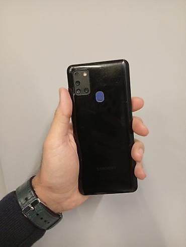 Samsung Galaxy A21S, 32 GB, rəng - Qara, Barmaq izi, İki sim kartlı
