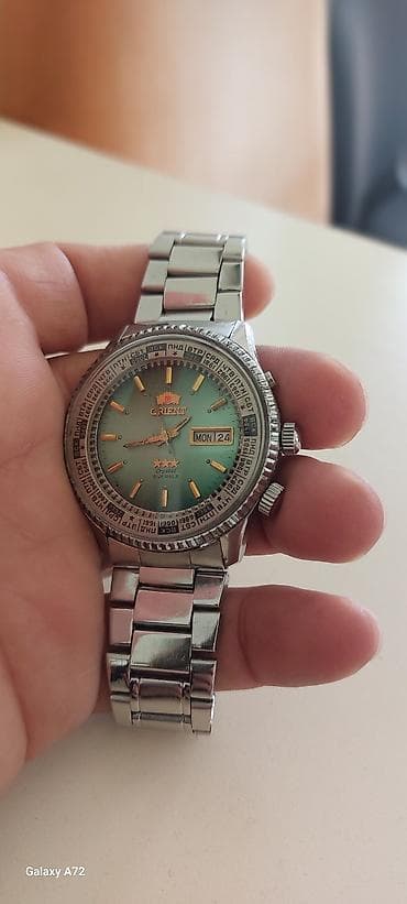 orient saat 1970: Qol saatı, Orient, rəng - Yaşıl — 4