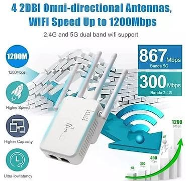 Wifi siqnalını gücləndirir AC1200 Wifi gücləndirici Access point lalafo.az -da Wifi siqnalını gücləndirir AC1200 Wifi gücləndirici Access point