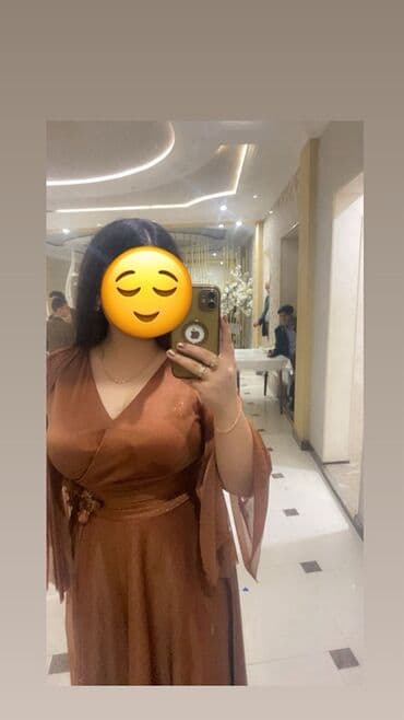 купить вечернее платье в баку: Qadın toy/Toy paltarı - Rəng: tünd tunc/qəhvəyi, xırda parıltılı — 2