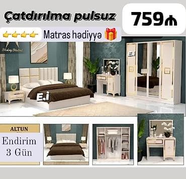 Yataq otağı dəsti – ALTUN model Tərkibi: - 160x200 sm ölçülü çarpayı