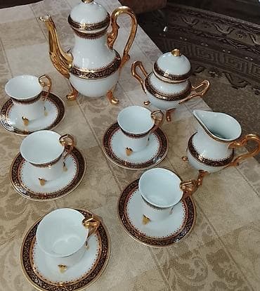 Çay dəsti, rəng - Ağ, Farfor — 1