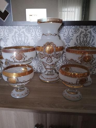 sud separatoru: Çay dəsti, rəng - Qızılı, Farfor — 3