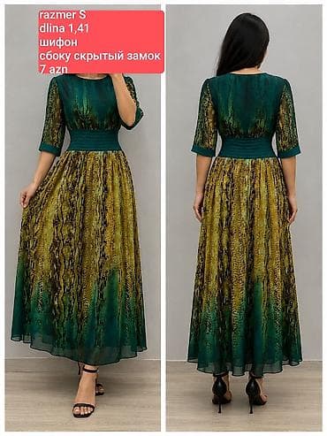 Личные вещи: Şifon maxi don - Razmer: S - Uzunluq: 1,41 m - Material: yüngül şifon — 1