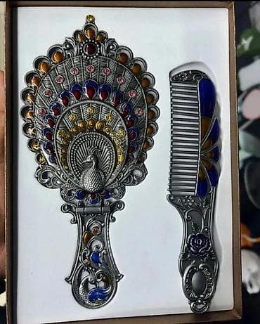 Retro üslubda bəzəkli güzgü və daraq dəsti - Dizayn: Əllə işlənmiş — 7