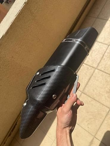 250 cc motor: Motosiklet egzoz ucluğu (sport tip) - Material: qarışıq – mat qara — 2