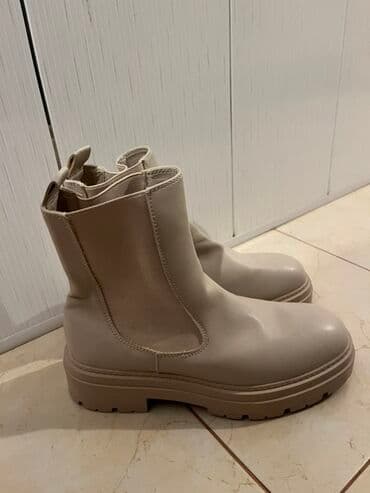 sapaskiler: Bej rəngli qadın çəkmələri - Model: Chelsea tərzində - Rəng: Açıq — 1