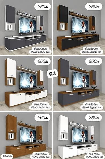 TV stend dəsti – G.1 modeli - Ölçü: 200 sm - Rəng seçimi var -