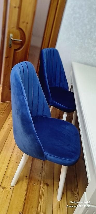 stol oturacaq: Qonaq otağı üçün, Yeni, Qatlanan, rəng - Göy Stul — 1