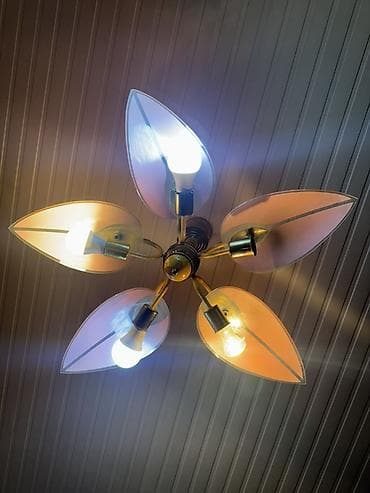 Бра, настенные светильники: Люстра, 5 ламп, Стекло — 2