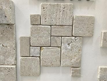 Travertin mozaika daş plitələr - Material: təbii travertin - Forma və