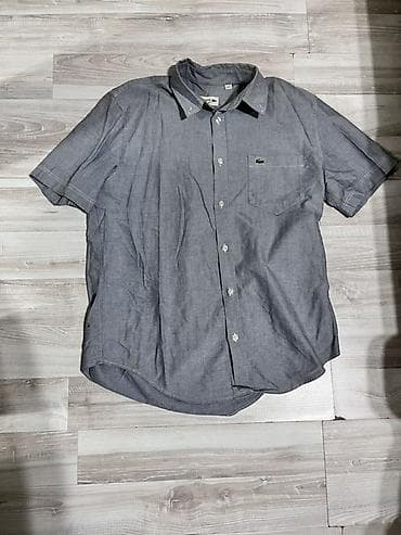 Рубашки: Мужская рубашка, Lacoste, XL, цвет - Серый — 1