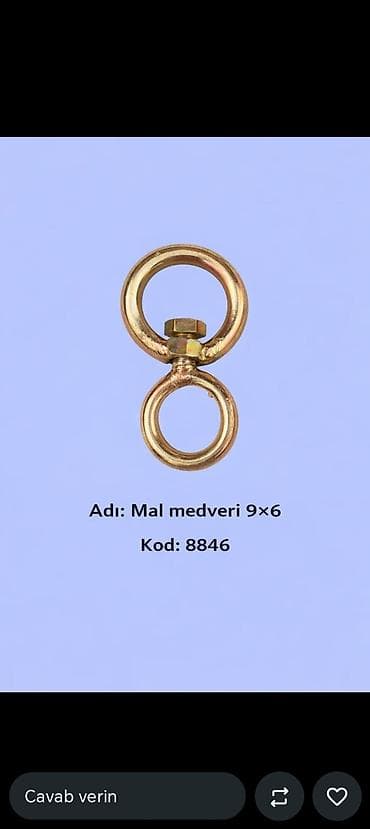 Xamutlar: Mal medveri 9×6 Kod: 8846 Təsvir: - İki halqalı, fırlanan — 1