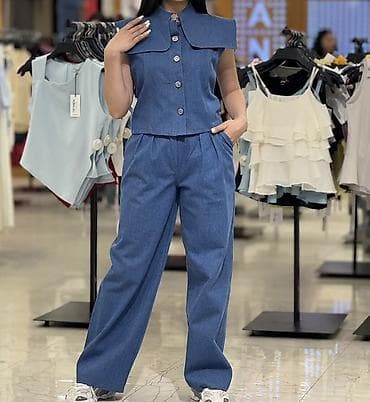 Şəxsi əşyalar: Qadın dəst – denim effektili Lady sharmdan alinib Kenzo firmasidir — 1