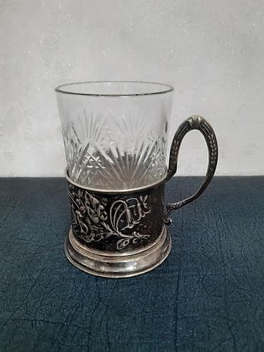 Стаканы, цвет - Серебристый, Стекло, 1 шт., Россия