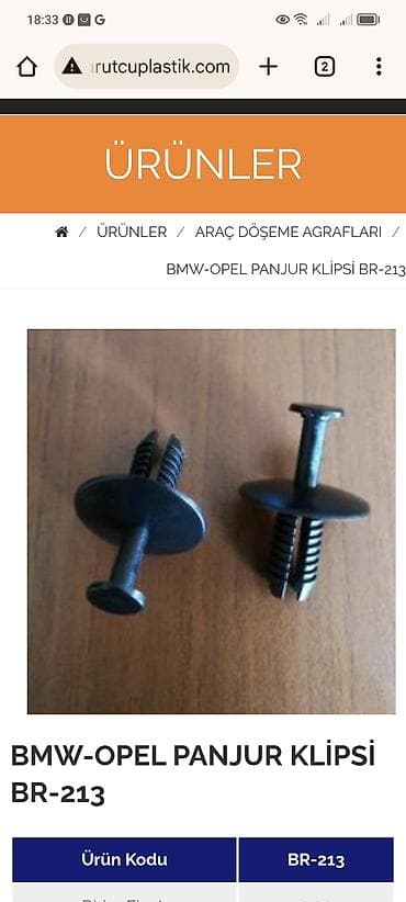 Крепежные изделия: Məhsul: Avtomobil plastik bərkidici klipslər (panjur və davlumbaz — 2