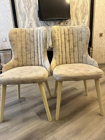 i̇şlenmiş divan kreslo: Qonaq otağı üçün, Qatlanmayan, rəng - Bej Stul — 1