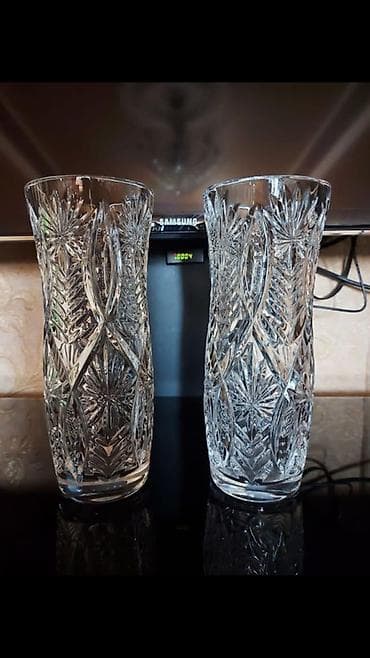 Kristal dəst – 2 ədəd vaz və 1 ədəd meyvə/qəlyanaltı qabı - Material