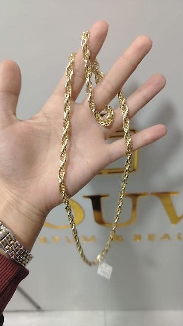 Аксессуары: Qızılı rəngdə spiral/rope dizaynlı boyunbağı - Material: metal — 1