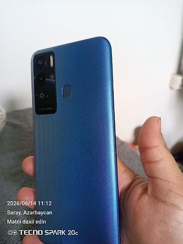 Tecno Spark 20C, 8 GB, rəng - Mavi, Barmaq izi