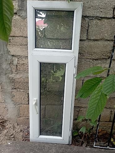 plastik gapi: PVC pəncərə bloku - Material: ağ rəngli PVC/profil - İki hissəli — 2