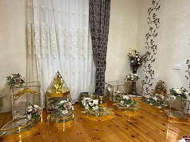 guzgu dekorlari: Ziyafət/dekor seti – güzgülü və qızılı detallar - Şüşə və güzgü — 2