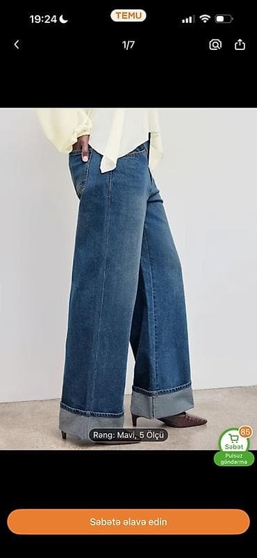 deniz egece: Geniş kəsimli qadın cins şalvar,temudan alınıb heç geyinilmiyib yenidi — 1