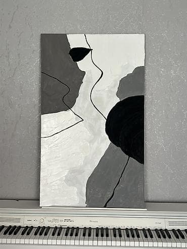 step deke: Abstrakt rəsm əsəri – akril boya ilə kətan üzərində Qeyd: Şəkillərdə — 2