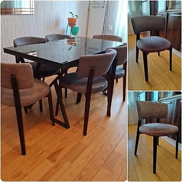 Masa desdi satılır 450 azn.masa açılmır.Ölçüsü 80×135. 6 stulldur.Ayri — 1