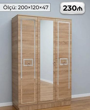 sekil: Üç qapılı paltar dolabı – funksional və estetik dizayn Model 1: - — 1