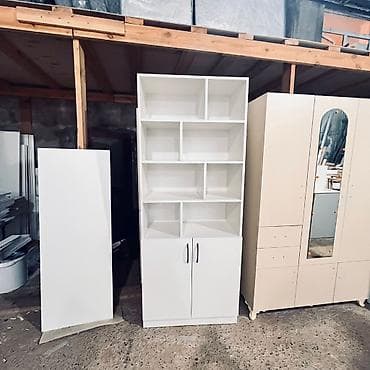 uşaq şkaf: Ağ rəngli çoxfunksiyalı rəf və şkaf kombinasiyası - Material — 1